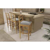 Banqueta De Cozinha Sofia Madeira Maciça 1bmm006ca 1 Un Carvalho Bouclê Cinza - 6