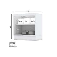 Balcão De Cozinha Modulado Com Tampo Americana Com 2 Portas 80cm Cinza - 5
