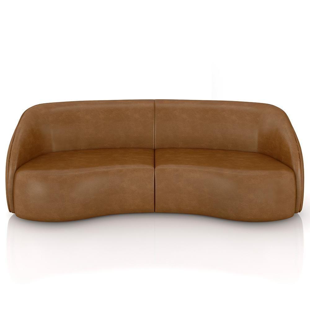 Kit Sofá 4 Lugares Eron 288cm Com Poltrona Giratória Angelina M03 Couríssimo Whisky - Lyam - 3