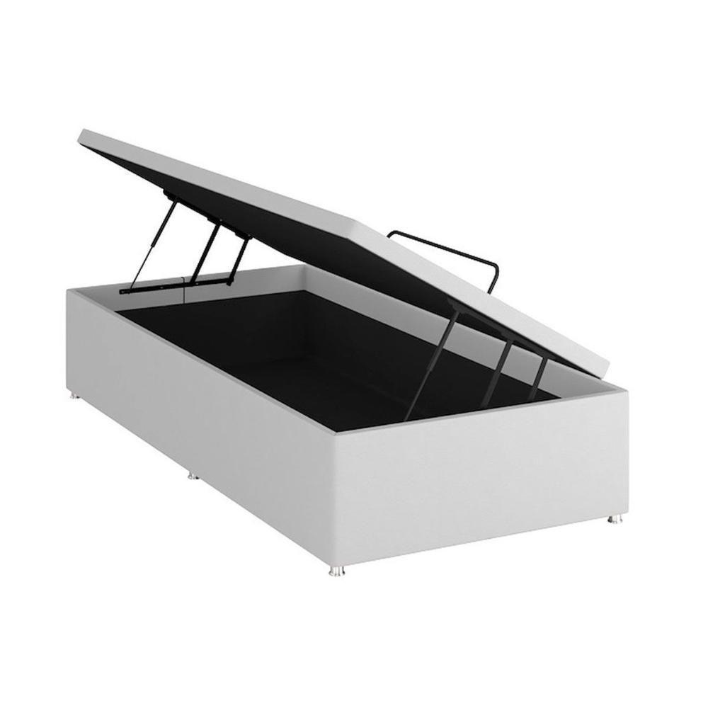 Cama Box Baú Universal Solteiro Physical Tecido White (88x188x25) - Ortobom - 1