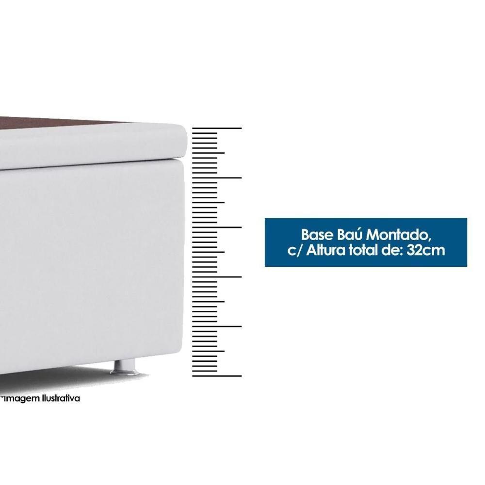 Cama Box Baú Universal Solteiro Physical Tecido White (88x188x25) - Ortobom - 2
