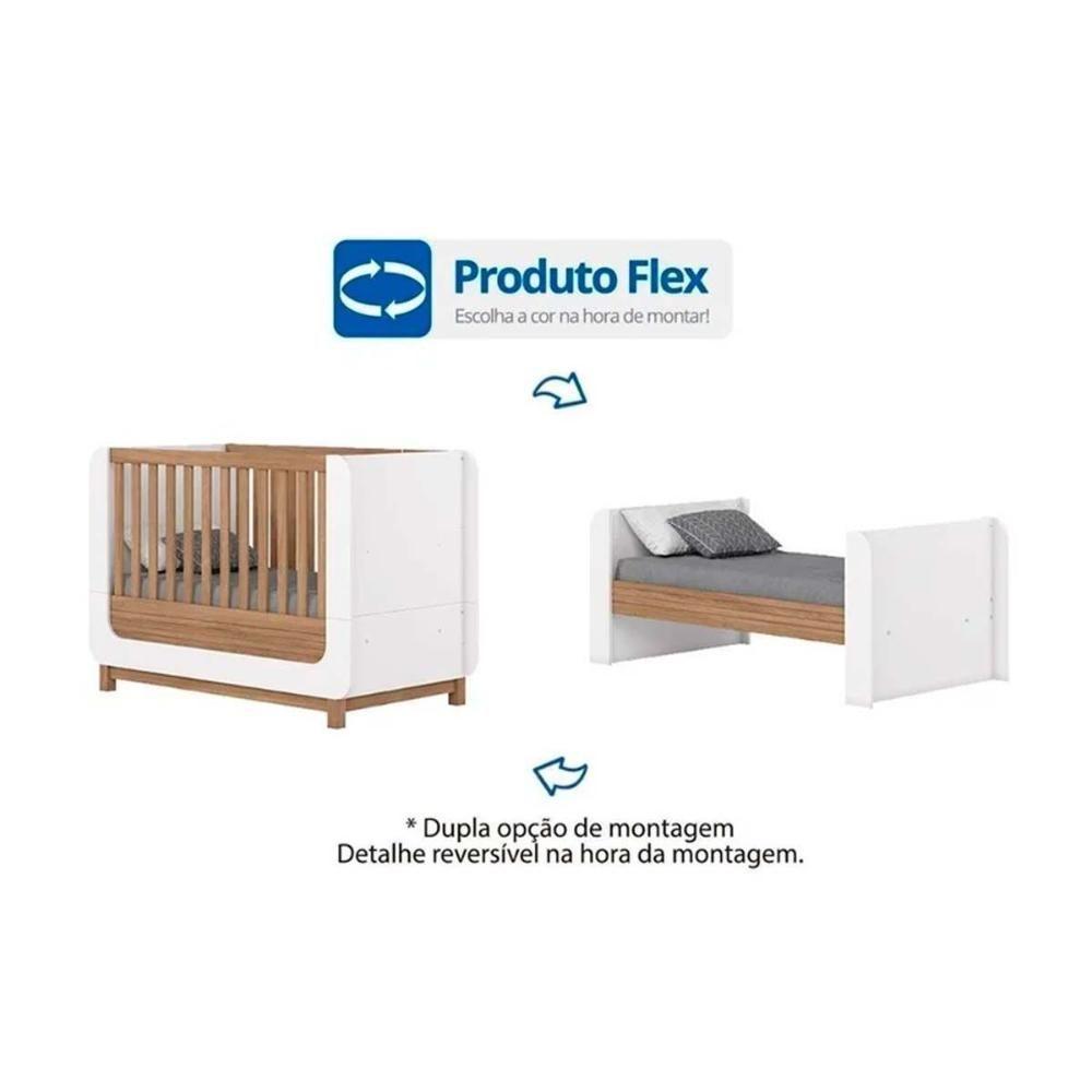 Quarto De Bebê Completo Aconchego 2 Peças (1 Berço + 1 Cômoda) Qi83 Branco-jequitiba - Henn - 2