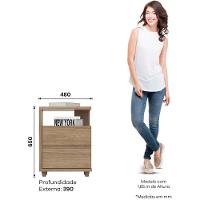 Mesa De Apoio E Cabeceira 2 Gavetas Chanfradas - Campeche - Jequitibá Brilho - 2