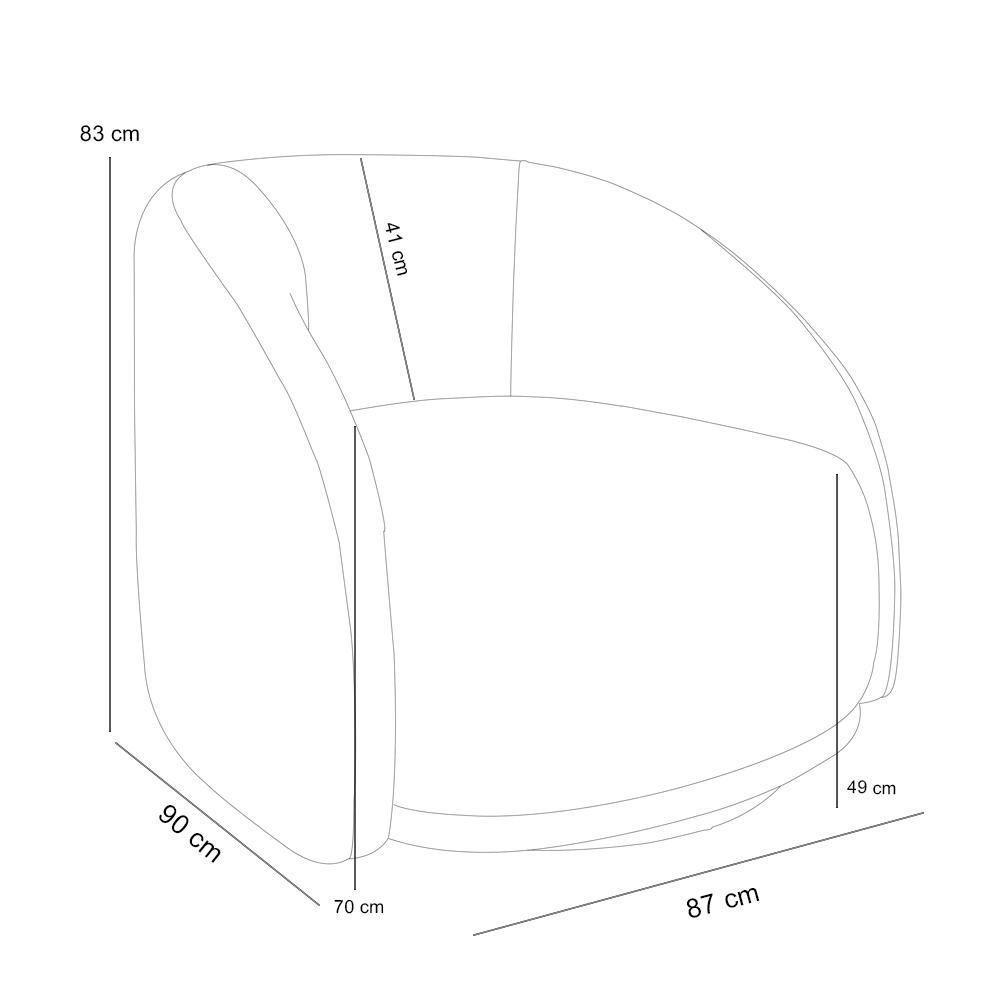 Kit Sofá 4 Lugares Eron 240cm Com Poltrona Giratória Angelina M03 Couríssimo Whisky - Lyam Decor - 8
