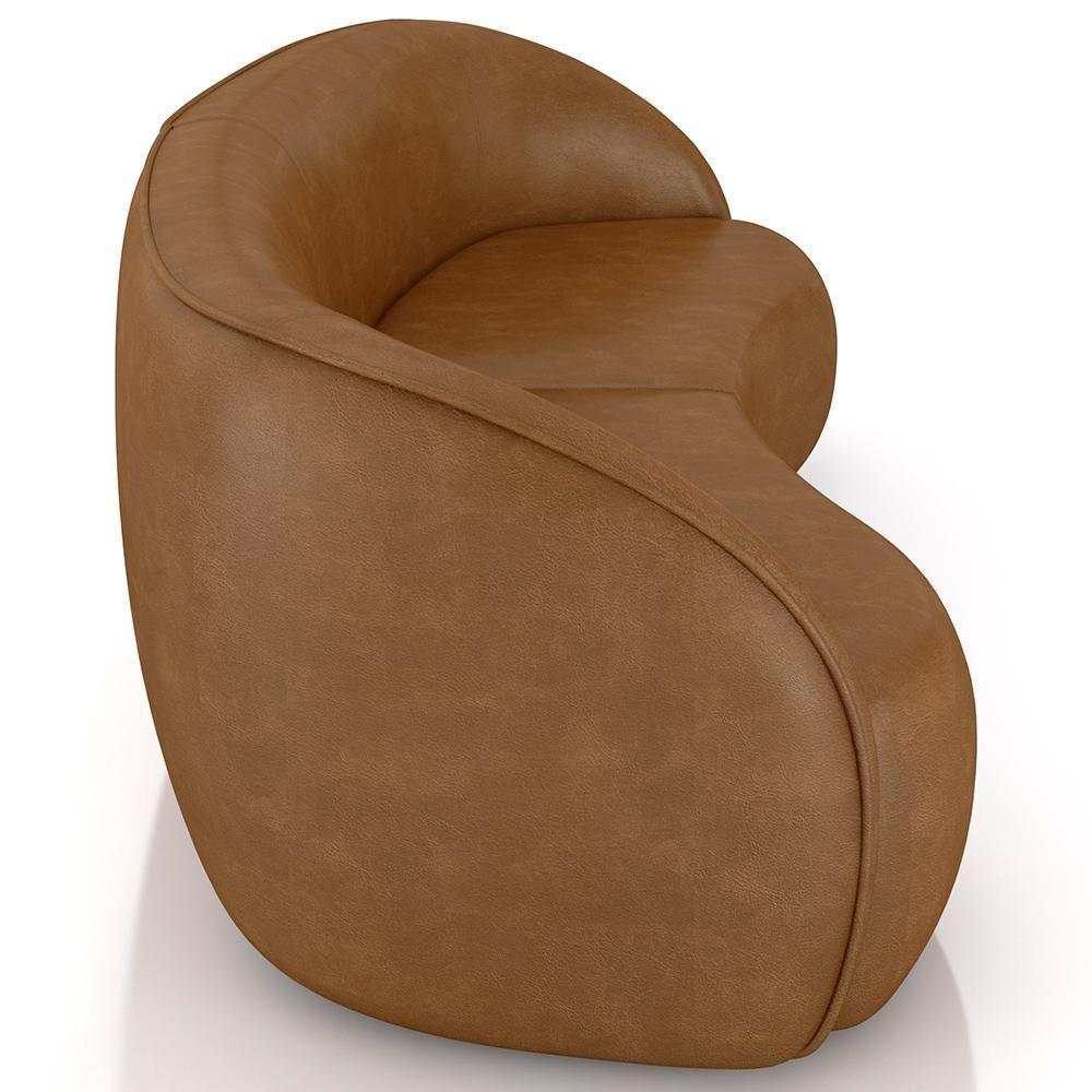 Kit Sofá 4 Lugares Eron 240cm Com Poltrona Giratória Angelina M03 Couríssimo Whisky - Lyam Decor - 9