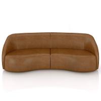 Kit Sofá 4 Lugares Eron 240cm Com Poltrona Giratória Angelina M03 Couríssimo Whisky - Lyam Decor - 3