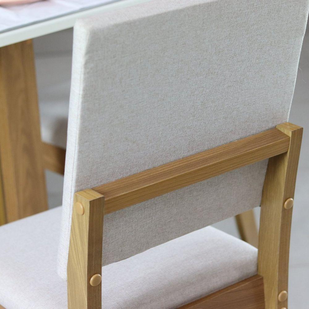 Kit Com 4 Cadeiras De Jantar Milla - Nature - Linho - 6