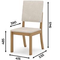 Kit Com 4 Cadeiras De Jantar Milla - Nature - Linho - 2