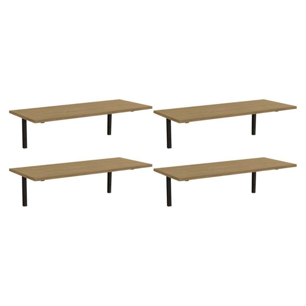 Módulo De Quarto Casal Kit 4 Prateleiras Industrial Li009 21x72x29 Freijo-preto - Kappesberg - 1