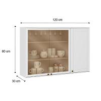 Armário De Cozinha Modulado Bella 2600 Com 3 Portas 2 Com Vidro 120cm Branco - 3