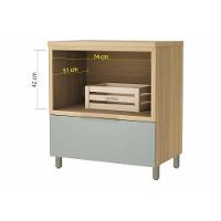 Bancada De Banheiro Balcão Marquesa C- 1 Gaveta E 1 Nicho 80cm Nature-verde - Nesher - 3