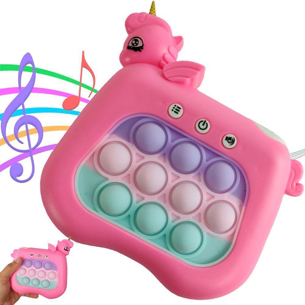 Pop It Mini Game Interativo Unicornio Luz Som 4 Modos Jogo Relaxante Anti Estresse Portatil Criança Toys - 1