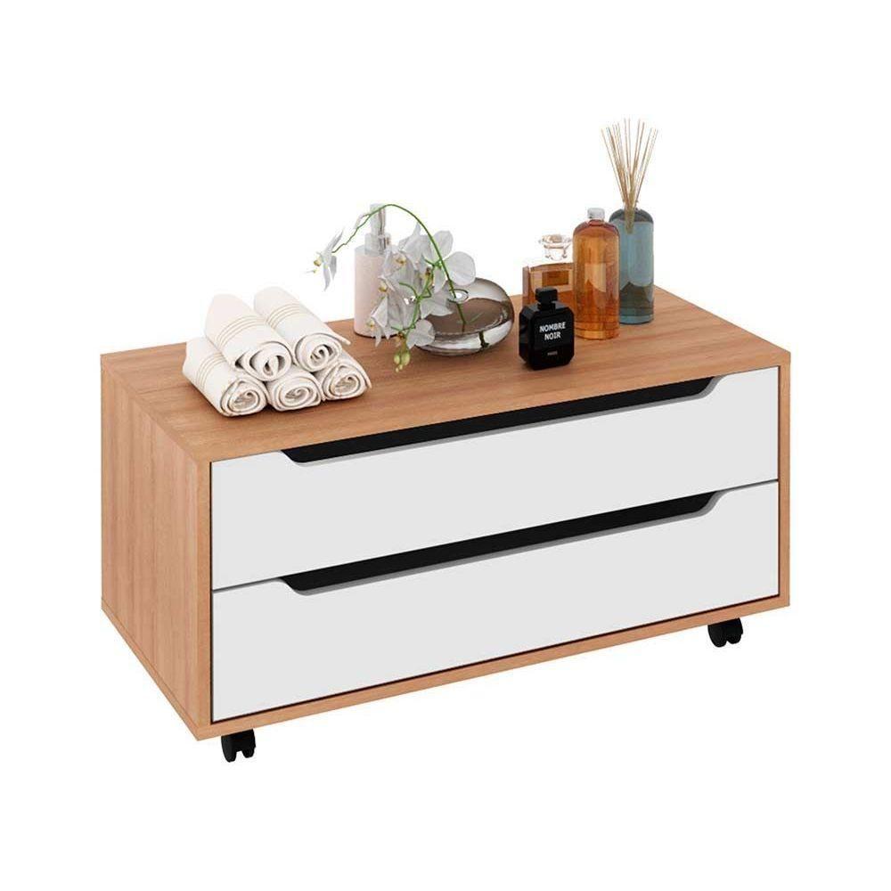 Balcão P- Banheiro C- Rodizio Bn3643 S- Cuba C- 2 Gavetas 80cm Branco - Tecno Mobili - 2