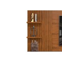 Painel Quarto P- Tv Até 60 Polegadas Bento Ripado C- Prateleiras 190x107cm Cedro-bali - Dj Móveis - 3