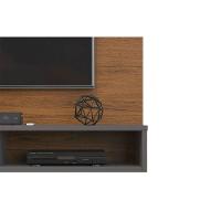 Painel Quarto P- Tv Até 60 Polegadas Bento Ripado C- Prateleiras 190x107cm Cedro-bali - Dj Móveis