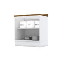 Balcão De Cozinha Modulado Com Tampo Americana Com 2 Portas 80cm Cinza