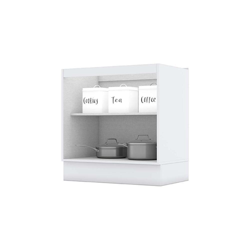 Balcão De Cozinha Modulado Com Tampo Americana Com 2 Portas 80cm Branco - 4