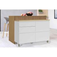 Balcão Ilha Cozinha Gourmet Rainha Com 1 Porta E 4 Gavetas 120cm Freijó - 3