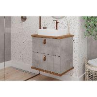 Balcão P- Banheiro Milano 1 Porta E 1 Gaveta C- Cuba 60cm Cimento-freijo - Mgm - 1