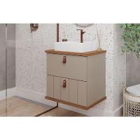 Balcão P- Banheiro Milano 1 Porta E 1 Gaveta C- Cuba 60cm Cappuccino-freijo - Mgm - 1