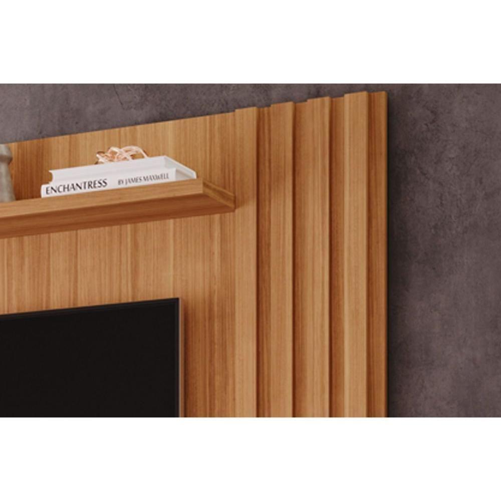 Painel Quarto P- Tv Até 60 Pol Panama Plus Ripado C- 1 Porta 162x157cm Off White-nature - Permóbili - 5