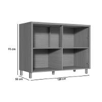 Balcão De Cozinha Modulado Com Tampo Condessa Com 2 Portas 120cm Carvalho Cinza - 9