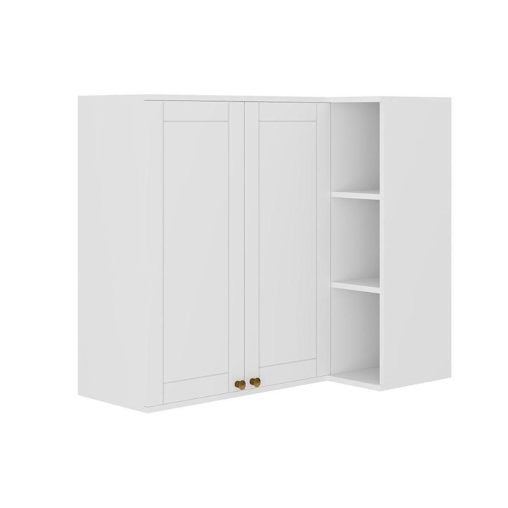 Armário Aéreo Cozinha Modulado Bella 2604 Canto Reto Com 2 Portas 94cm Branco - 1