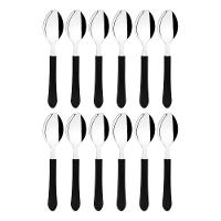 Kit 12 Colher De Mesa Tramontina Leme Inox Cabo Preto - 1