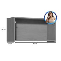 Armário Aéreo Cozinha Modulado Simone Mendes Com 1 Porta Basculante 80cm Carvalho Cinza - 5