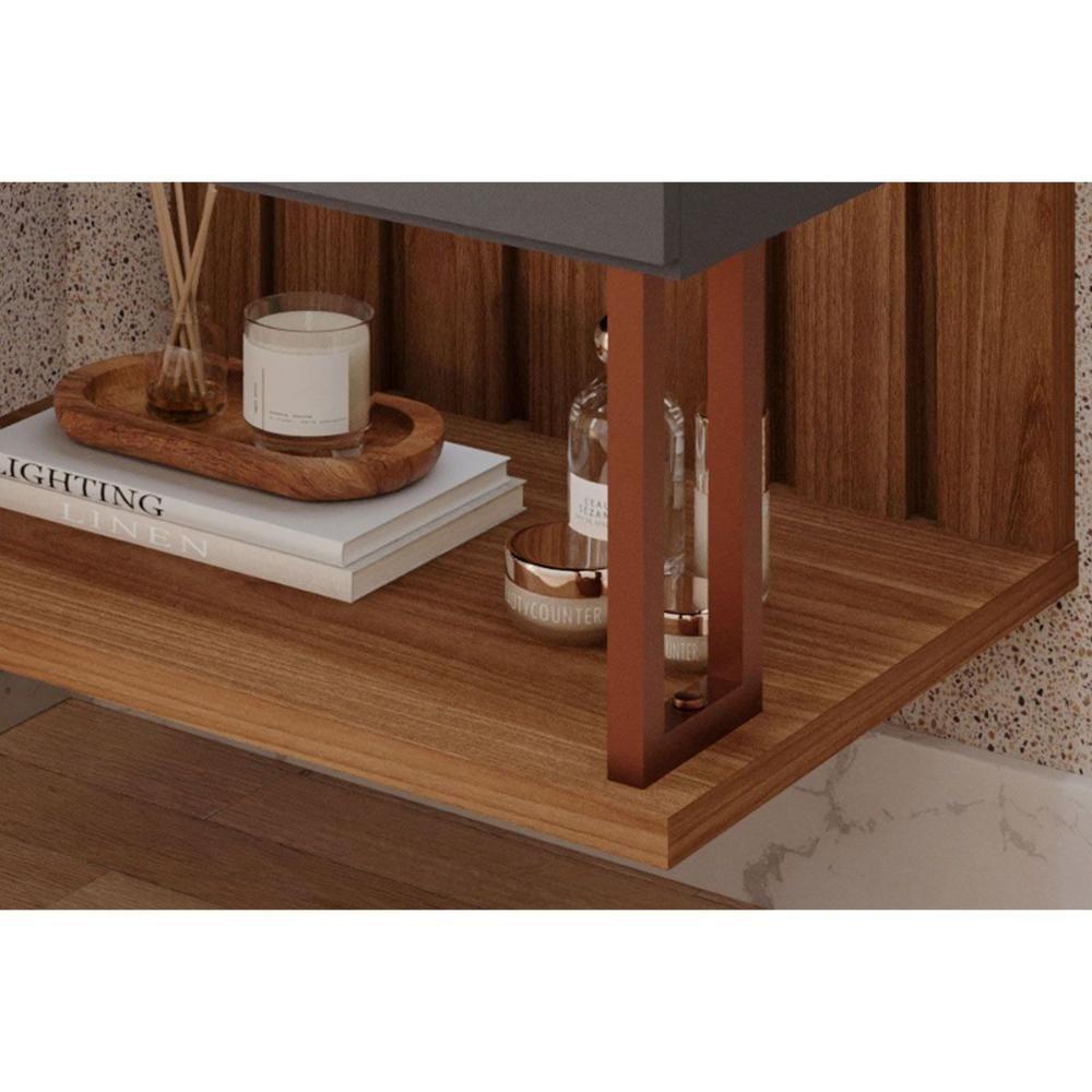 Bancada De Banheiro Balcão Duna 1 Porta C- Cuba 60cm Cappuccino-freijo - Mgm - 3