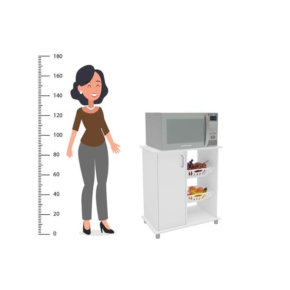 Balcão De Cozinha Cuiabá Com 1 Porta E 2 Cestos Branco Politorno - 3