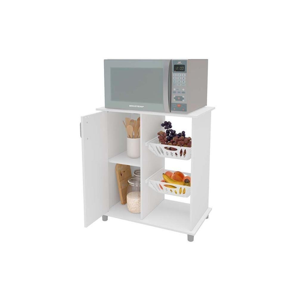 Balcão De Cozinha Cuiabá Com 1 Porta E 2 Cestos Branco Politorno - 4