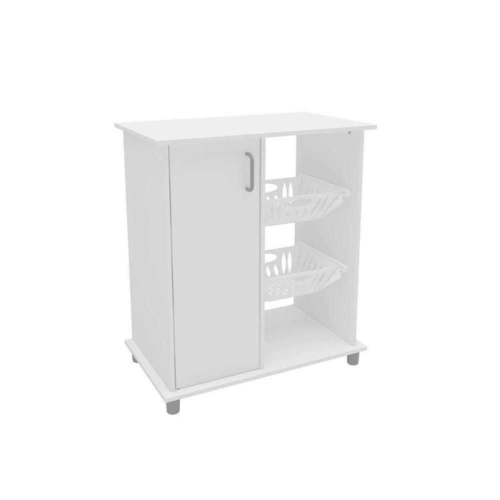 Balcão De Cozinha Cuiabá Com 1 Porta E 2 Cestos Branco Politorno - 7