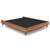 Cama Casal Base Box Pés Madeira 148cm Suném P05 Couríssimo Whisky Bouclê Cru - Lyam Decor - 2