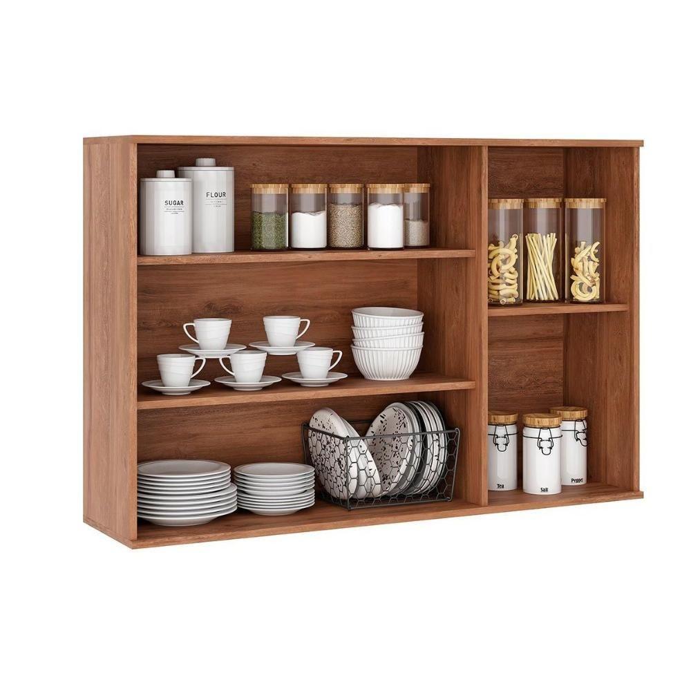 Armário De Cozinha Modulado Bella 2601 Com 3 Portas 120cm Nogal Cinza - 2