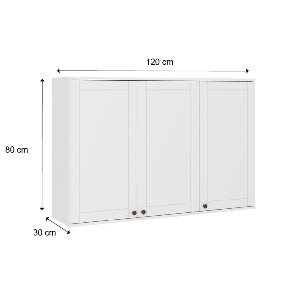 Armário De Cozinha Modulado Bella 2601 Com 3 Portas 120cm Nogal Cinza - 3