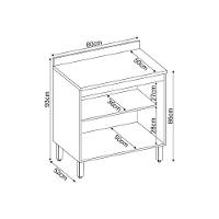 Balcão Cozinha Para Cooktop Com Tampo Firenze Com 2 Portas 80cm Amendola Nude Prime Tx - 3