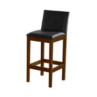 Kit 4 Banquetas Alta Pérola Com Encosto Estofada Em Couro Pu Preto Madeira Maciça Imbuia - 3