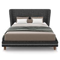 Cabeceira Queen Nilo 160cm Com Cama Pés Madeira Suném P05 Linho Cinza Escuro - Lyam Decor - 3