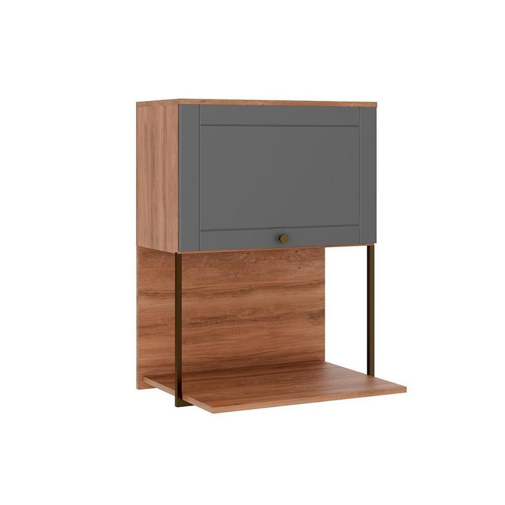 Armário De Cozinha Modulado Bella 2605 Com 1 Porta 60cm Nogal Cinza - 1
