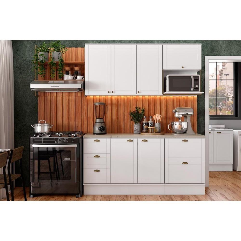 Armário De Cozinha Modulado Bella 2605 Com 1 Porta 60cm Nogal Cinza - 4