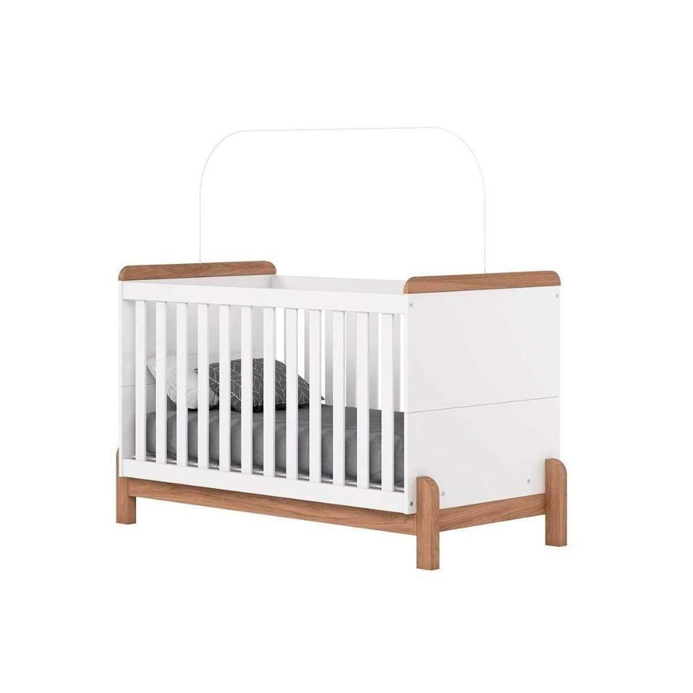 Quarto De Bebê Completo Ternura 2 Peças (1 Cômoda + 1 Berço) Qi92 Branco-jequitiba - Henn - 9