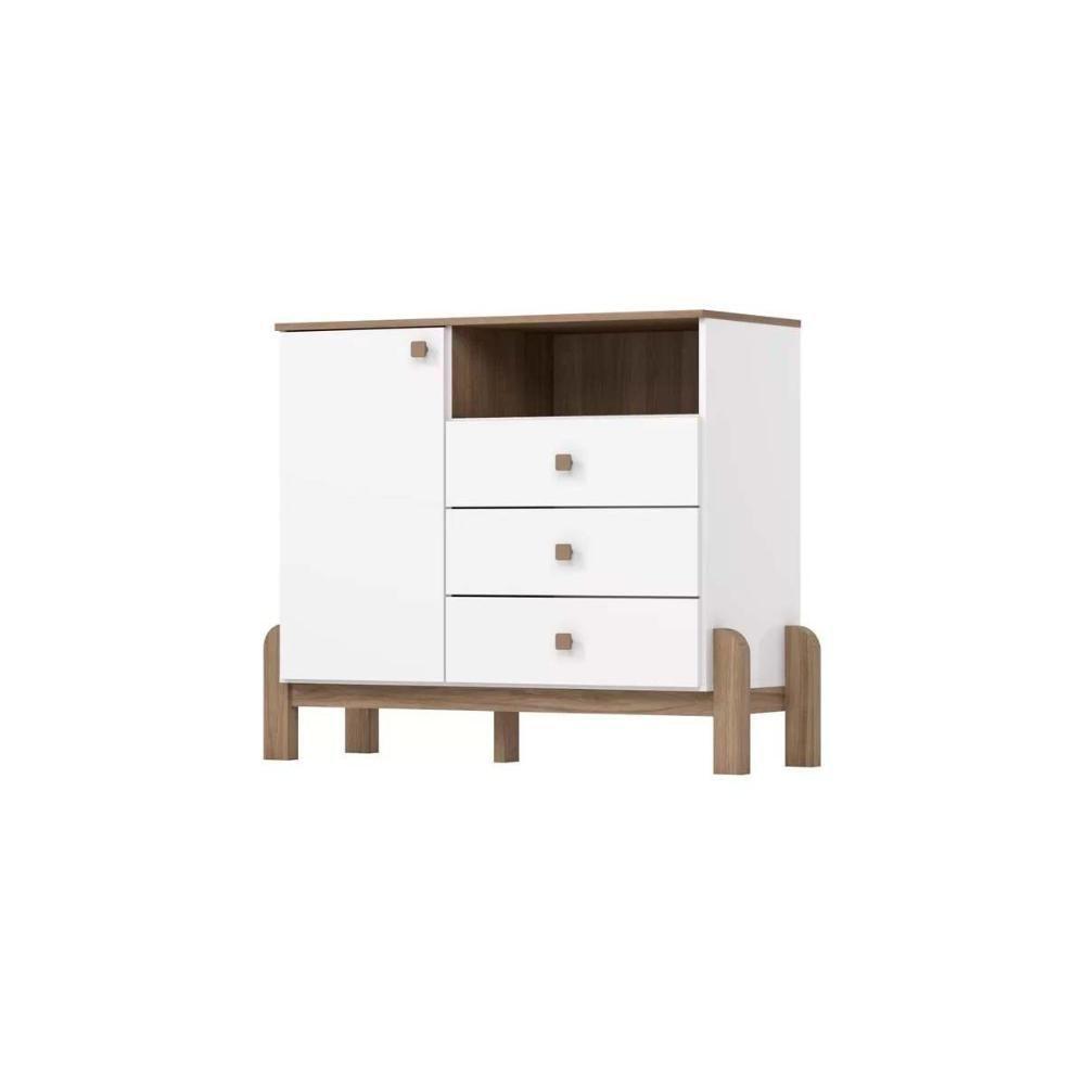 Quarto De Bebê Completo Ternura 2 Peças (1 Cômoda + 1 Berço) Qi92 Branco-jequitiba - Henn - 10