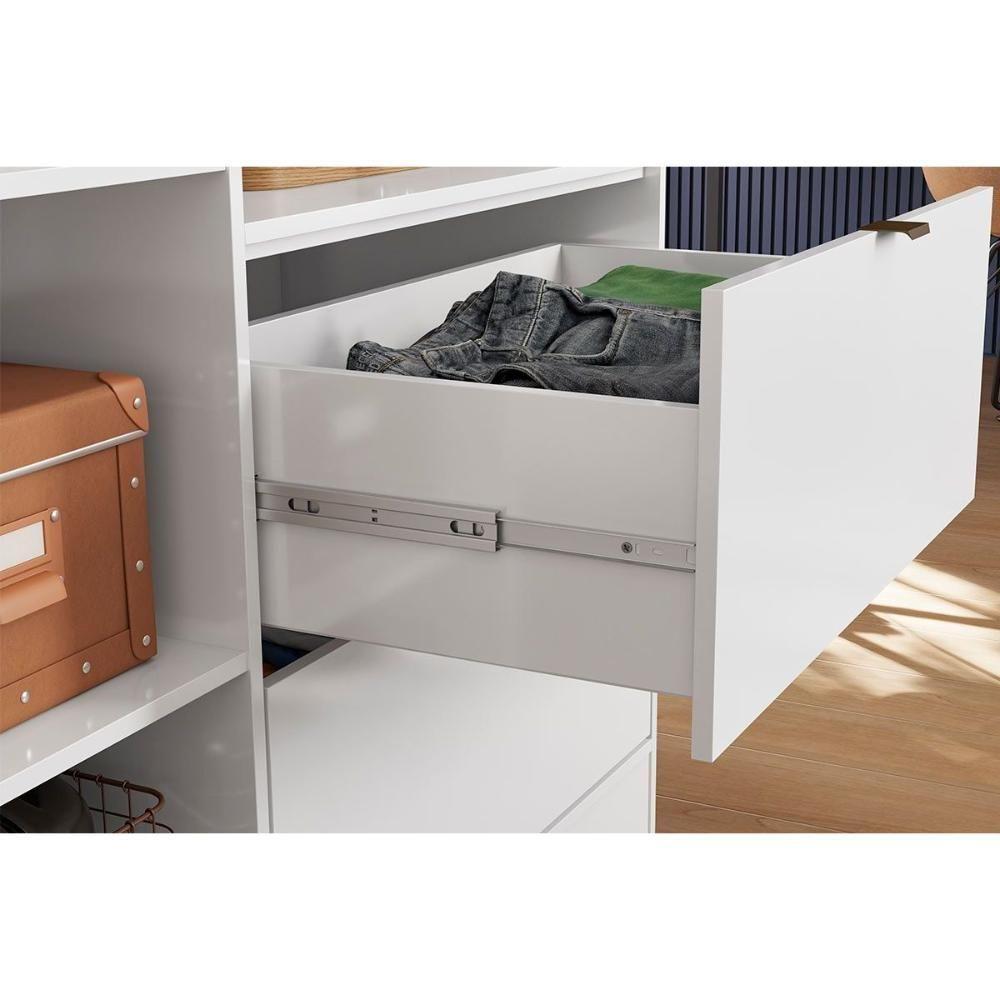 Armário Sapateira Quarto Joy C- 2 Portas 2 Gavetas E Espelho Amendola-off White - Demóbile - 2