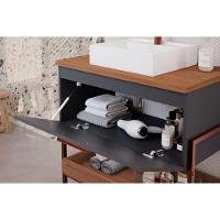 Bancada De Banheiro Balcão Portinari 1 Porta C- Cuba 60cm Cappuccino-freijo - Mgm