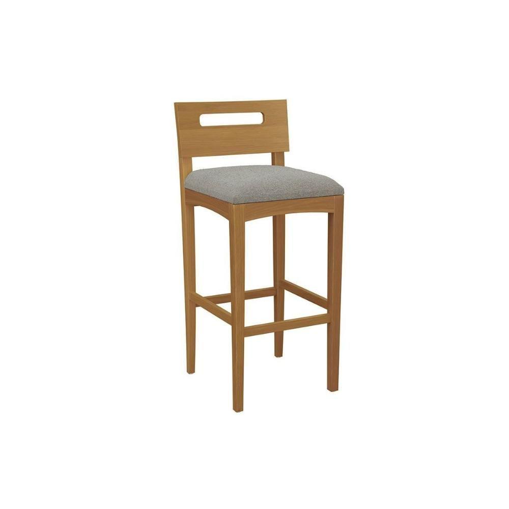 Banqueta De Cozinha Mia Madeira Maciça 1bmm007ca 1 Un Carvalho Bouclê Cinza - 1