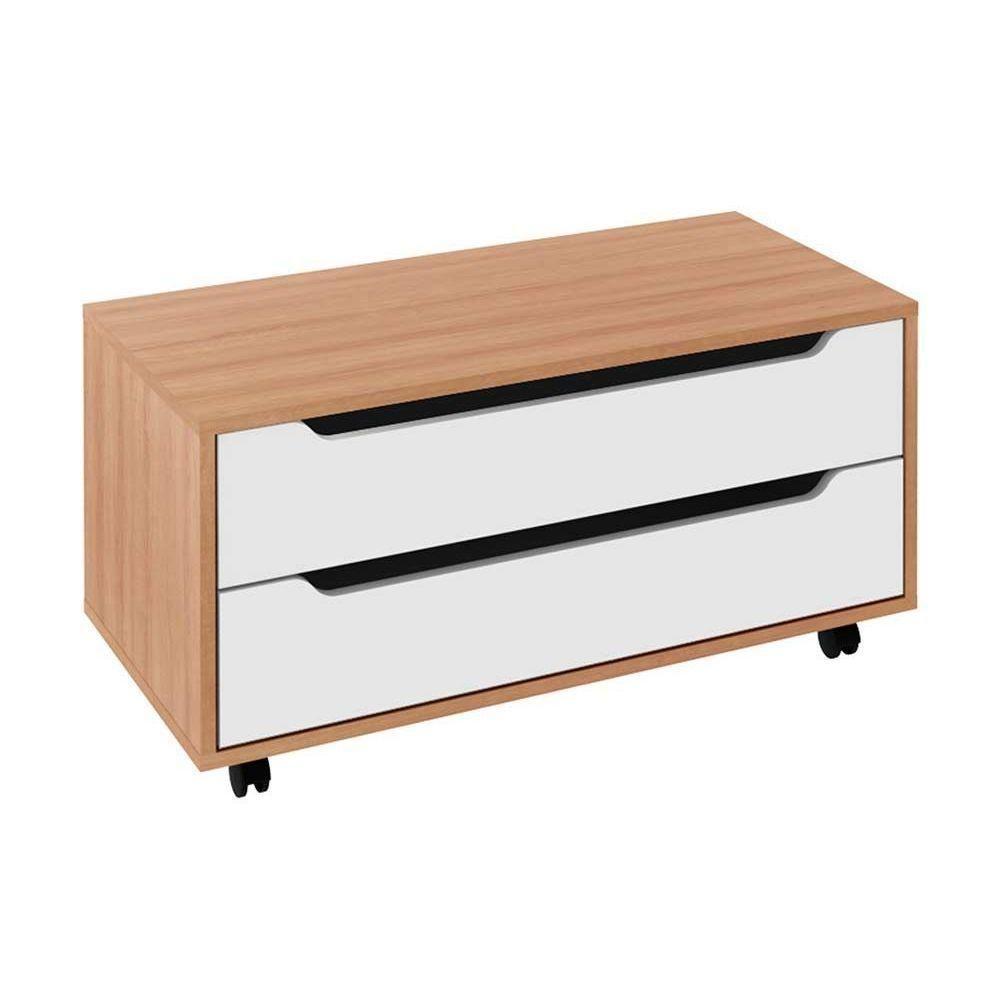 Bancada De Banheiro C- Rodizio Bn3643 S- Cuba C- 2 Gavetas 80cm Branco - Tecno Mobili - 4