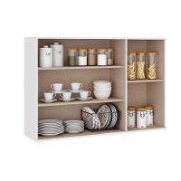 Armário De Cozinha Modulado Bella 2600 Com 3 Portas 2 Com Vidro 120cm Nogal Cinza - 2