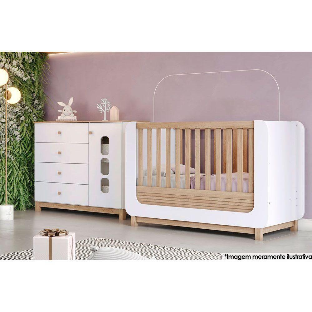 Berço - Mini Cama Infantil Aconchego 2 Em 1 Branco-jequitiba - Henn - 7