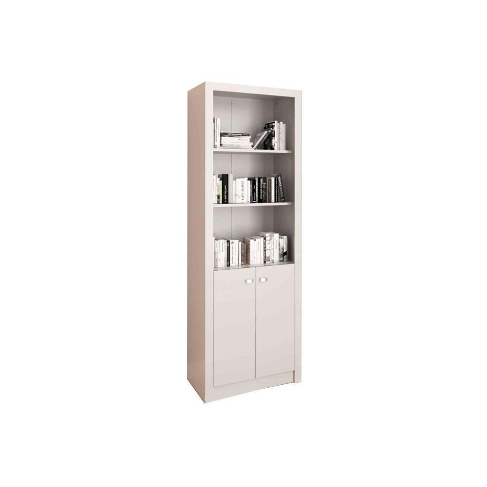 Estante Livreiro Solteiro Me4110 C- 2 Portas E 3 Prateleiras Branco - Tecno Mobili - 1